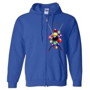 Billiard Pool Billiards Gift Full Zip Hoodie