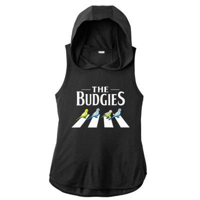 Budgie Parakeet Bird Design For A Budgerigar Owner Ladies PosiCharge Tri-Blend Wicking Draft Hoodie Tank