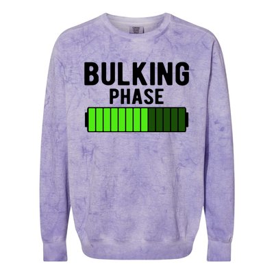 Bulking Phase Battery Loading Progress Bodybuilder Fitness Gift Colorblast Crewneck Sweatshirt