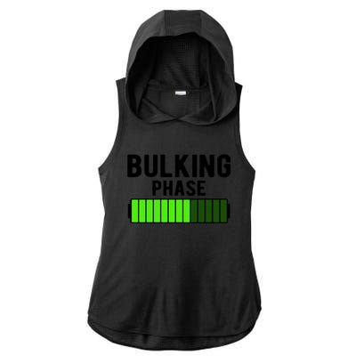 Bulking Phase Battery Loading Progress Bodybuilder Fitness Gift Ladies PosiCharge Tri-Blend Wicking Draft Hoodie Tank