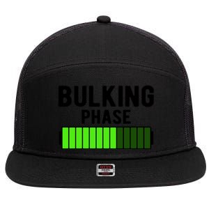 Bulking Phase Battery Loading Progress Bodybuilder Fitness Gift 7 Panel Mesh Trucker Snapback Hat