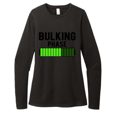 Bulking Phase Battery Loading Progress Bodybuilder Fitness Gift Womens CVC Long Sleeve Shirt