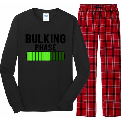 Bulking Phase Battery Loading Progress Bodybuilder Fitness Gift Long Sleeve Pajama Set