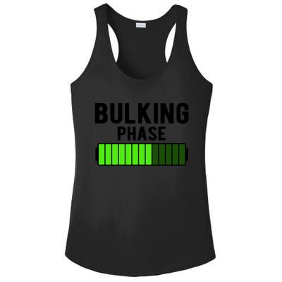 Bulking Phase Battery Loading Progress Bodybuilder Fitness Gift Ladies PosiCharge Competitor Racerback Tank