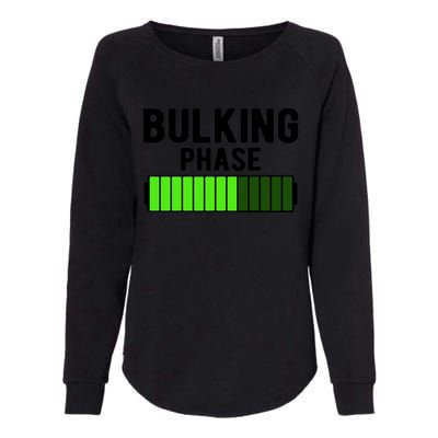 Bulking Phase Battery Loading Progress Bodybuilder Fitness Gift Womens California Wash Sweatshirt