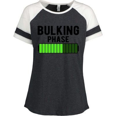 Bulking Phase Battery Loading Progress Bodybuilder Fitness Gift Enza Ladies Jersey Colorblock Tee