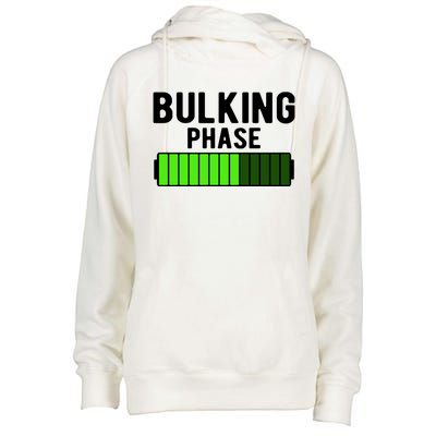 Bulking Phase Battery Loading Progress Bodybuilder Fitness Gift Womens Funnel Neck Pullover Hood