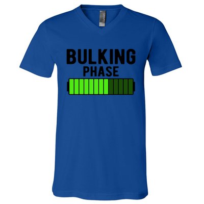 Bulking Phase Battery Loading Progress Bodybuilder Fitness Gift V-Neck T-Shirt