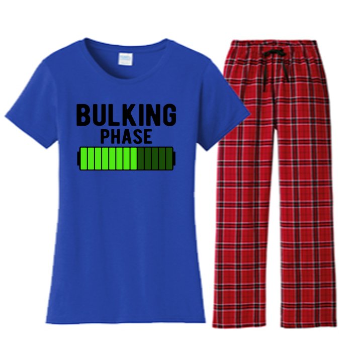 Bulking Phase Battery Loading Progress Bodybuilder Fitness Gift Women's Flannel Pajama Set