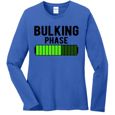 Bulking Phase Battery Loading Progress Bodybuilder Fitness Gift Ladies Long Sleeve Shirt