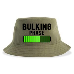 Bulking Phase Battery Loading Progress Bodybuilder Fitness Gift Sustainable Bucket Hat