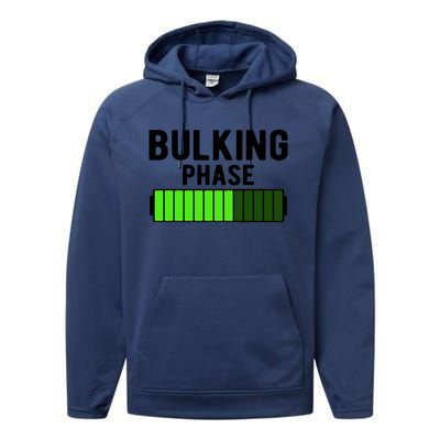 Bulking Phase Battery Loading Progress Bodybuilder Fitness Gift Performance Fleece Hoodie