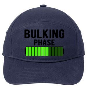 Bulking Phase Battery Loading Progress Bodybuilder Fitness Gift 7-Panel Snapback Hat