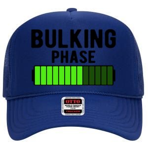 Bulking Phase Battery Loading Progress Bodybuilder Fitness Gift High Crown Mesh Back Trucker Hat