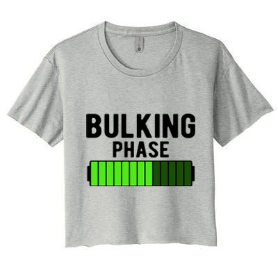 Bulking Phase Battery Loading Progress Bodybuilder Fitness Gift Women's Crop Top Tee