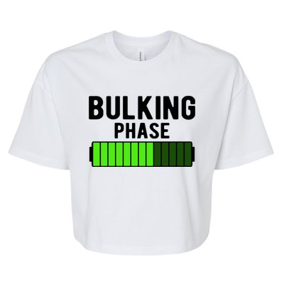 Bulking Phase Battery Loading Progress Bodybuilder Fitness Gift Bella+Canvas Jersey Crop Tee