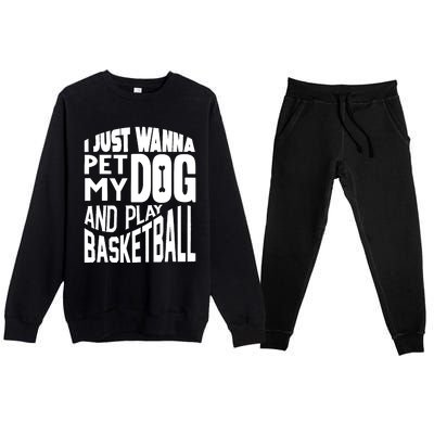 Basketball Player Basketball Lover Premium Crewneck Sweatsuit Set