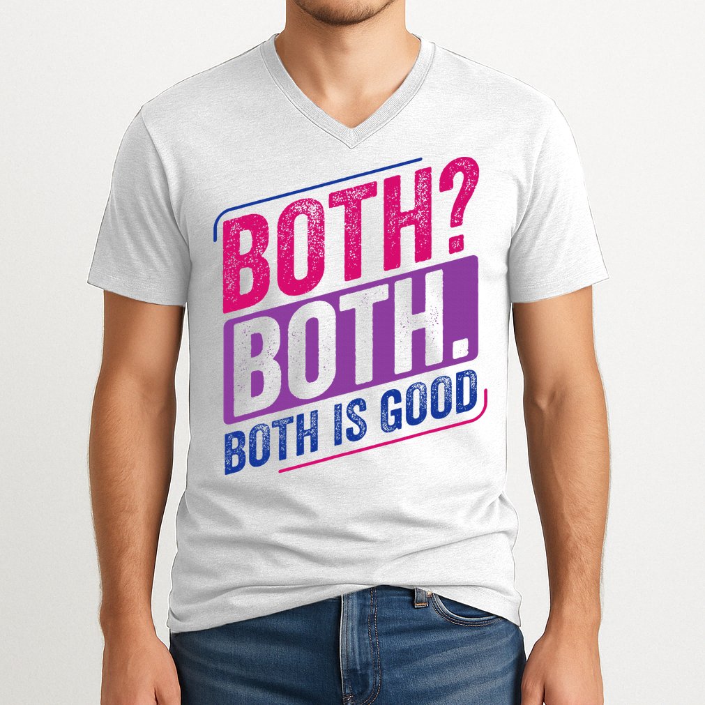 Bi Pride Bisexual Bisexuality Bi Flag V-Neck T-Shirt