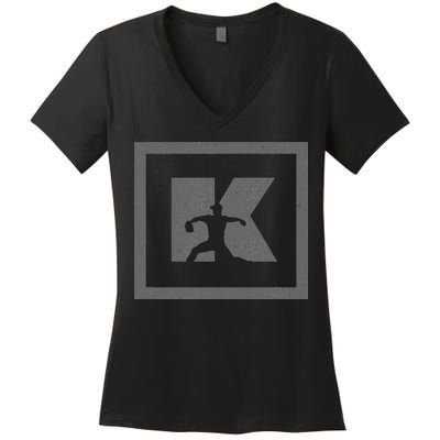 Baseball Pitcher Women's V-Neck T-Shirt
