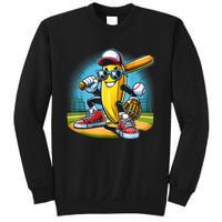 Banana Playing Baseball Funny Fruit Lover Baseball Player Sweatshirt