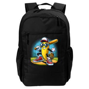 Banana Playing Baseball Funny Fruit Lover Baseball Player Daily Commute Backpack