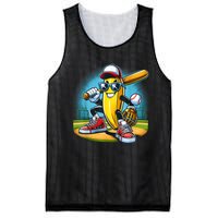 Banana Playing Baseball Funny Fruit Lover Baseball Player Mesh Reversible Basketball Jersey Tank