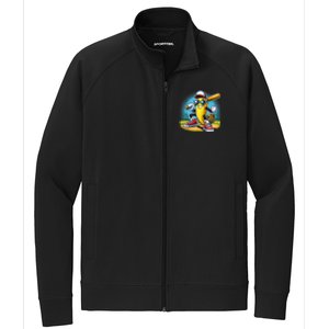 Banana Playing Baseball Funny Fruit Lover Baseball Player Stretch Full-Zip Cadet Jacket