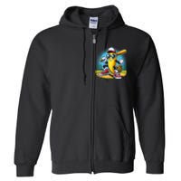 Banana Playing Baseball Funny Fruit Lover Baseball Player Full Zip Hoodie