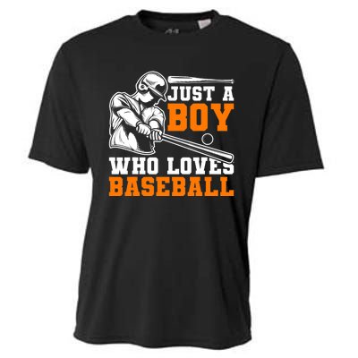 Baseball Player Batter Fan Just A Boy Who Loves Baseball Cooling Performance Crew T-Shirt