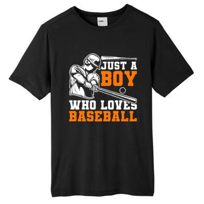 Baseball Player Batter Fan Just A Boy Who Loves Baseball Tall Fusion ChromaSoft Performance T-Shirt