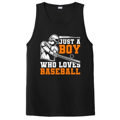 Baseball Player Batter Fan Just A Boy Who Loves Baseball PosiCharge Competitor Tank