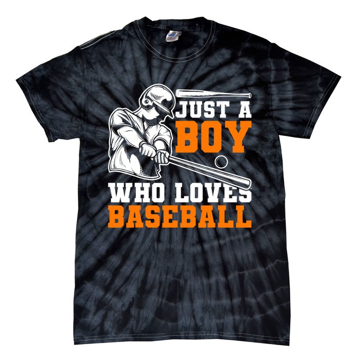 Baseball Player Batter Fan Just A Boy Who Loves Baseball Tie-Dye T-Shirt