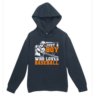 Baseball Player Batter Fan Just A Boy Who Loves Baseball Urban Pullover Hoodie