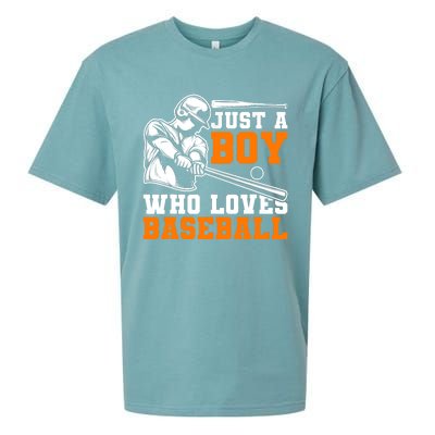 Baseball Player Batter Fan Just A Boy Who Loves Baseball Sueded Cloud Jersey T-Shirt