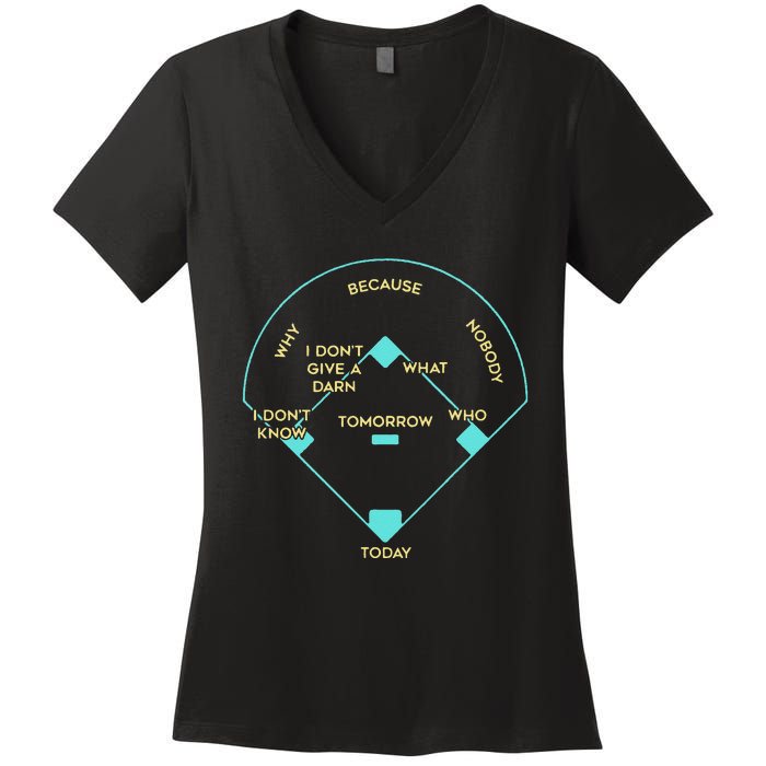 BASEBALL POSITIONS Women's V-Neck T-Shirt