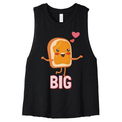 Big Peanut Butter PB&J Sorority Reveal Set Big Sister Women's Racerback Cropped Tank