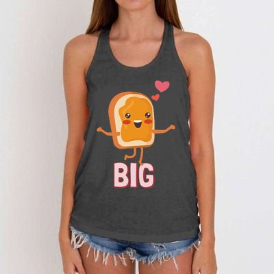 Big Peanut Butter PB&J Sorority Reveal Set Big Sister Women's Knotted Racerback Tank