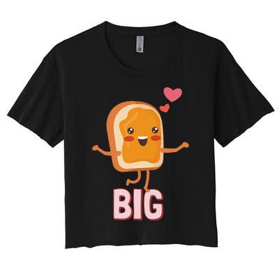 Big Peanut Butter PB&J Sorority Reveal Set Big Sister Women's Crop Top Tee