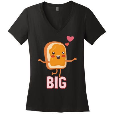 Big Peanut Butter PB&J Sorority Reveal Set Big Sister Women's V-Neck T-Shirt