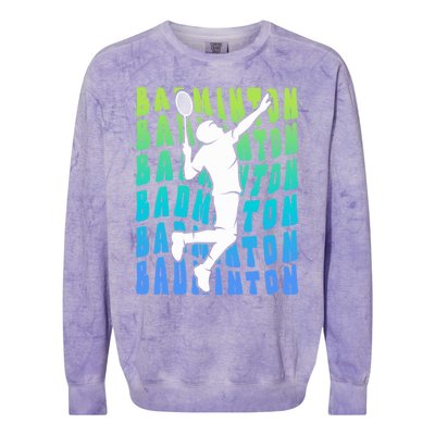 Badminton Player Badminton Funny Gift Colorblast Crewneck Sweatshirt