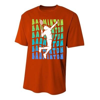 Badminton Player Badminton Funny Gift Performance Sprint T-Shirt