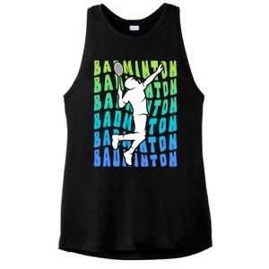 Badminton Player Badminton Funny Gift Ladies PosiCharge Tri-Blend Wicking Tank