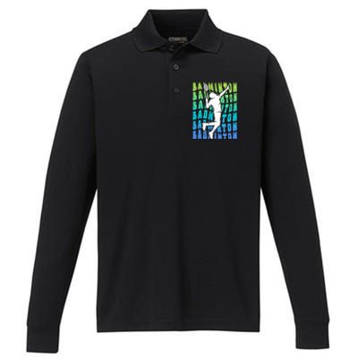 Badminton Player Badminton Funny Gift Performance Long Sleeve Polo