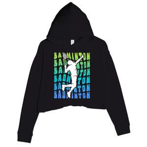 Badminton Player Badminton Funny Gift Crop Fleece Hoodie