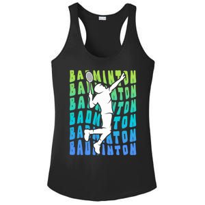 Badminton Player Badminton Funny Gift Ladies PosiCharge Competitor Racerback Tank