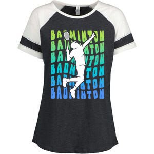 Badminton Player Badminton Funny Gift Enza Ladies Jersey Colorblock Tee