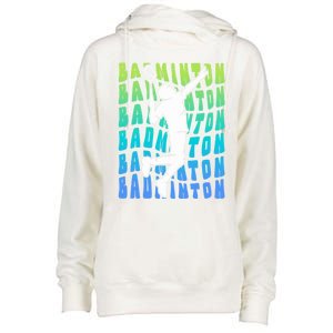 Badminton Player Badminton Funny Gift Womens Funnel Neck Pullover Hood