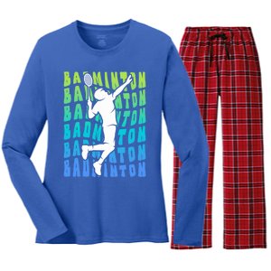 Badminton Player Badminton Funny Gift Women's Long Sleeve Flannel Pajama Set 