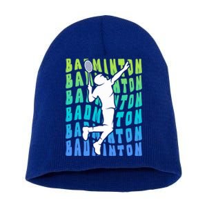 Badminton Player Badminton Funny Gift Short Acrylic Beanie