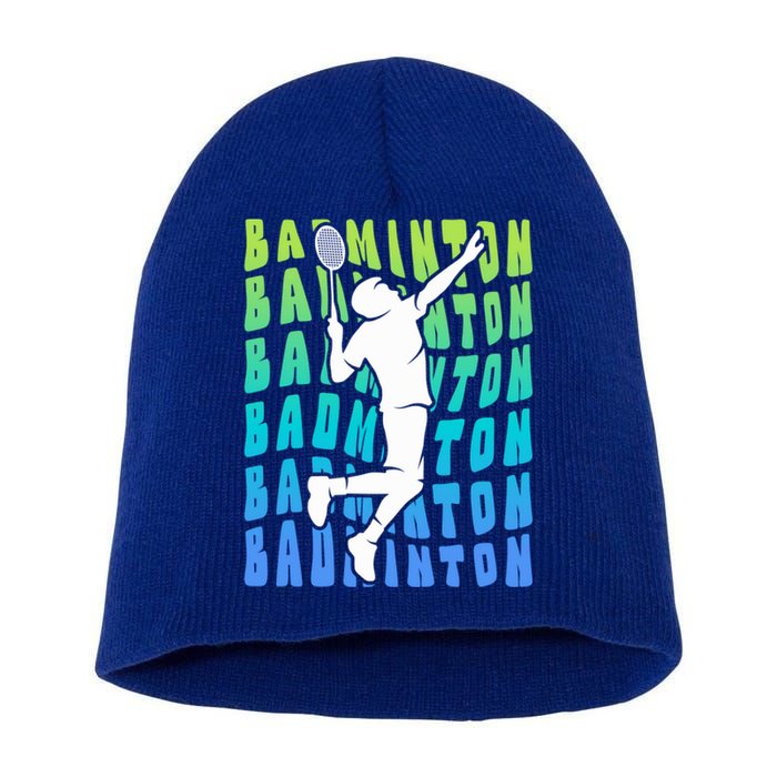 Badminton Player Badminton Funny Gift Short Acrylic Beanie